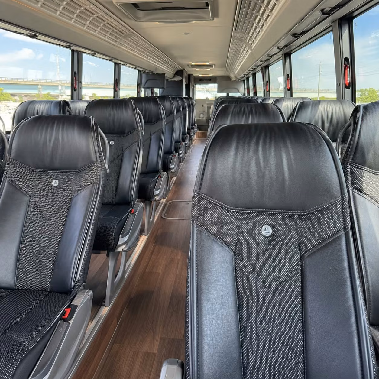 56 passenger charter bus inside